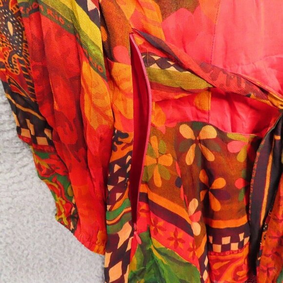 Farm Rio x Anthropologie Top XXS V Neck Open Back Boho Tassels Floral Blouse NEW - Picture 6 of 14